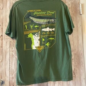 Columbia Large Green Men's Short Sleeve Tee PFG Fishing Rainbow trout fish